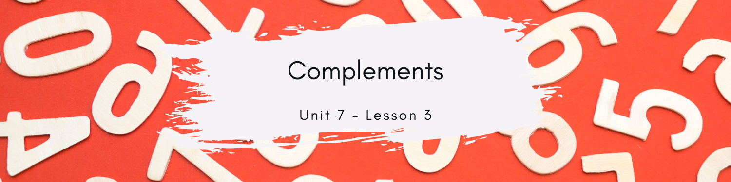 Lesson 3: Complements banner